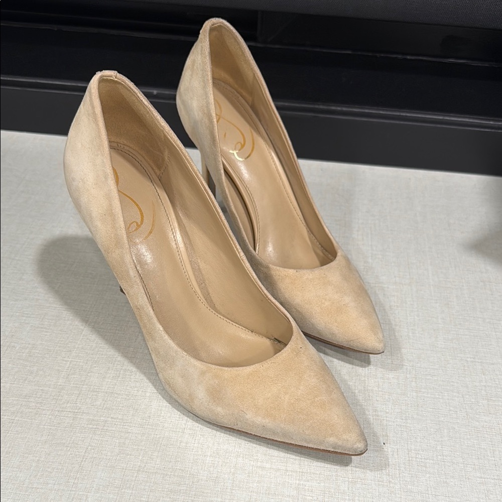 Sam Edelman Beige Pointed-Toe Heels